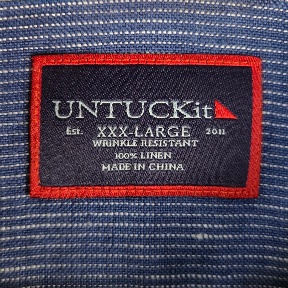 UNTUCKit Linen Shirt Wrinkle Resistant Short Sleeve Button Up XXX-Large - Picture 2 of 5
